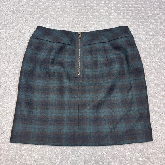 Vintage L.L. Bean Skirt Sz 4 Blue Green Plaid Wool Career Academia 90s Freeport - Picture 4 of 12
